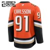 Anaheim Ducks Dresy Fanatics Premium Leo Carlsson 2024-25 oranžový Domácí - Dětské